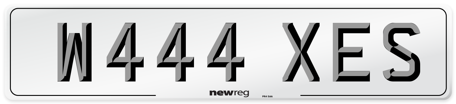 W444 XES Number Plate from New Reg